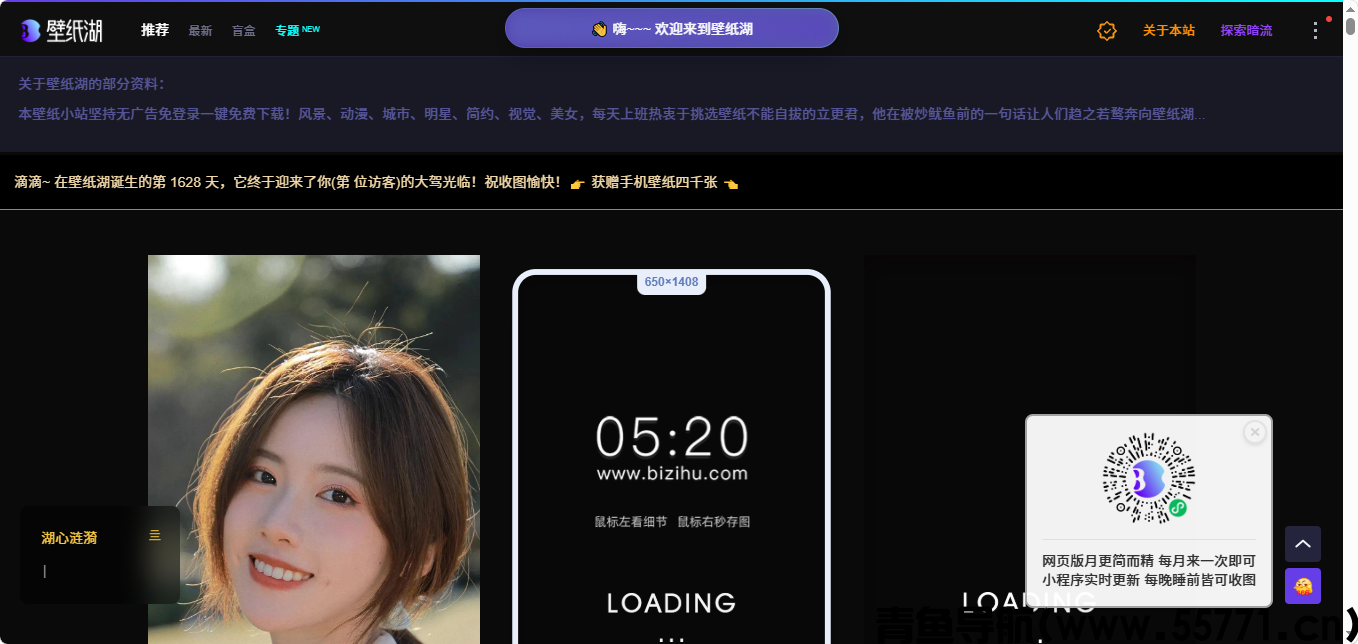 壁纸湖页面截图-青鱼导航
