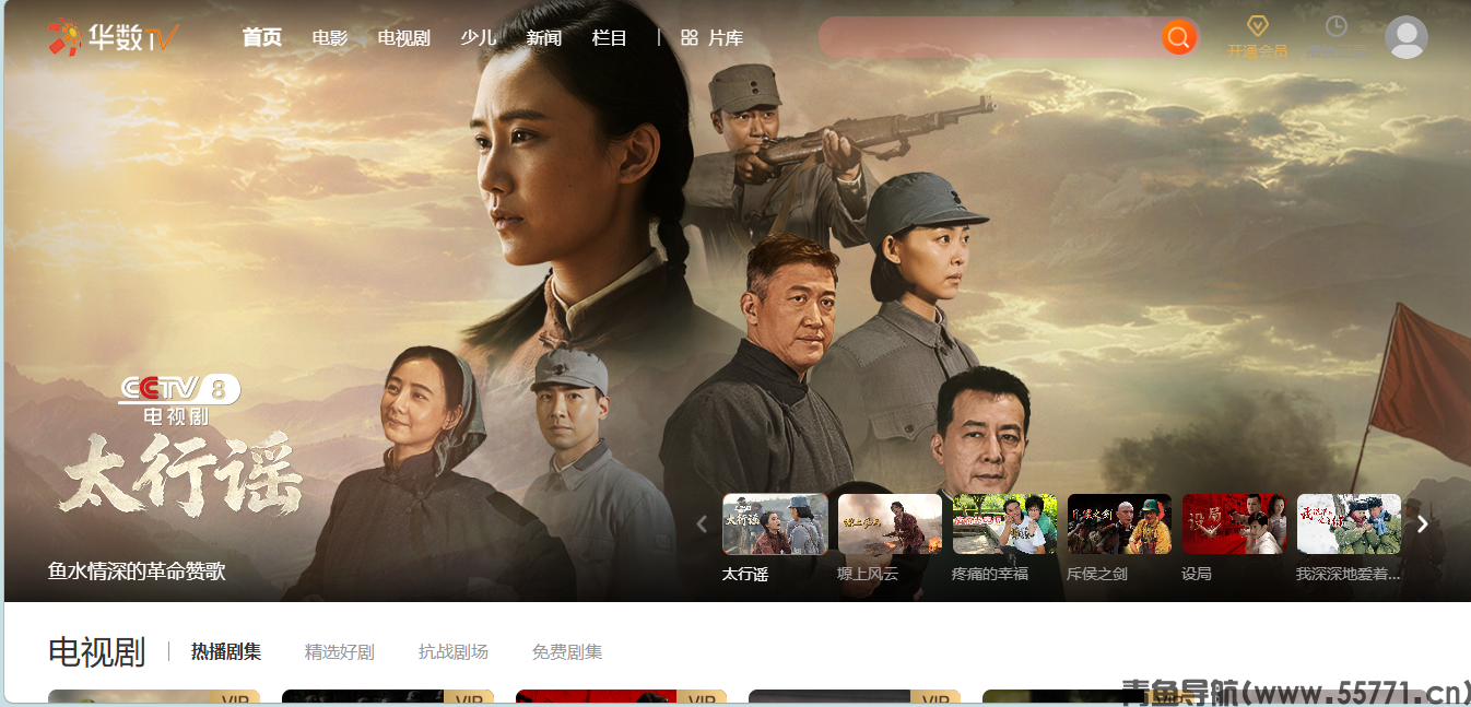 华数 TV页面截图-青鱼导航