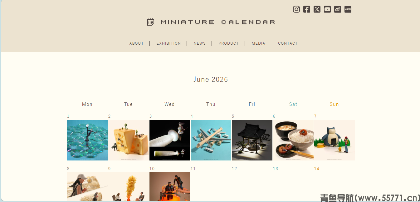 Miniature Calendar页面截图-青鱼导航