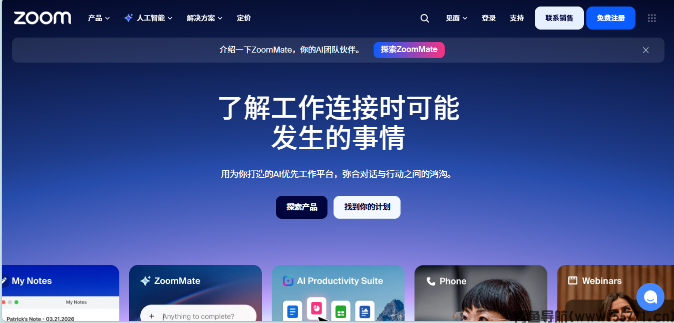Zoom页面截图-青鱼导航