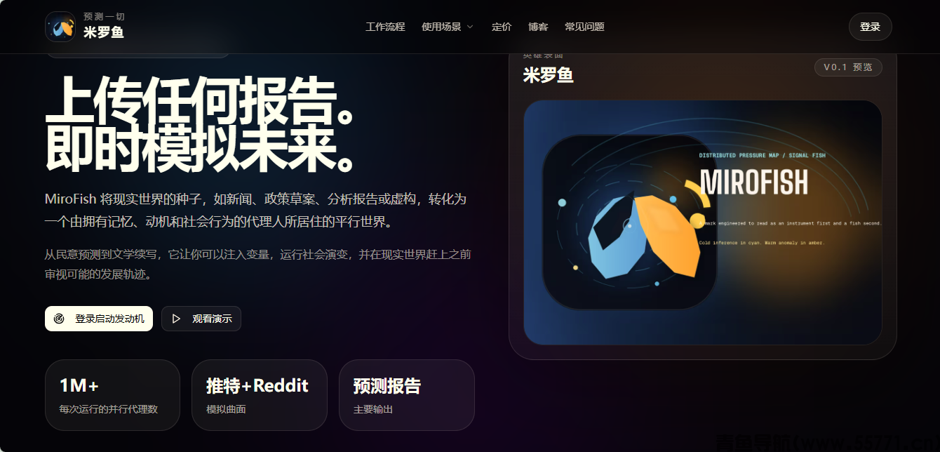 MiroFish网站页面截图-青鱼导航 MiroFish网站页面截图-青鱼导航